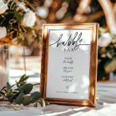 Minimalistische bruiloft bubble bar teken poster