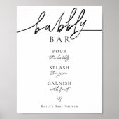 Minimalistische bruiloft bubble bar teken poster (Voorkant)