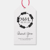 Minimalistische bruiloft Dank je troep Cadeaulabel (Voorkant)