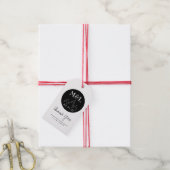 Minimalistische bruiloft Dank je zwarte witte gebe Cadeaulabel (Met Touw)