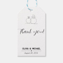 Minimalistische bruiloft dank u Favor tag Cadeaulabel