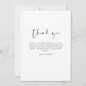 Minimalistische bruiloft Dank u Foto Dank u Kaart (Achterkant)