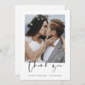 Minimalistische bruiloft Dank u Foto Dank u Kaart (Voorkant / Achterkant)