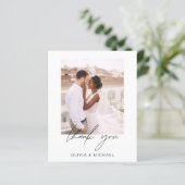 Minimalistische bruiloft dank u foto eenvoudige Ka (Staand voorkant)