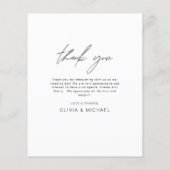 Minimalistische bruiloft dank u foto eenvoudige Ka (Achterkant)