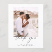 Minimalistische bruiloft dank u foto eenvoudige Ka (Voorkant)