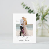 Minimalistische bruiloft dank u foto eenvoudige Ka (Staand voorkant)