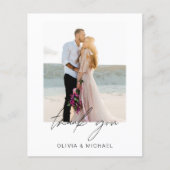 Minimalistische bruiloft dank u foto eenvoudige Ka (Voorkant)