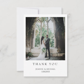 Minimalistische bruiloft Dank u fotokaart – Elegan Bedankkaart