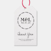 Minimalistische bruiloft Dank u Greenery Wreath Cadeaulabel (Voorkant)