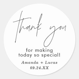 Minimalistische bruiloft dank u gunst Sticker