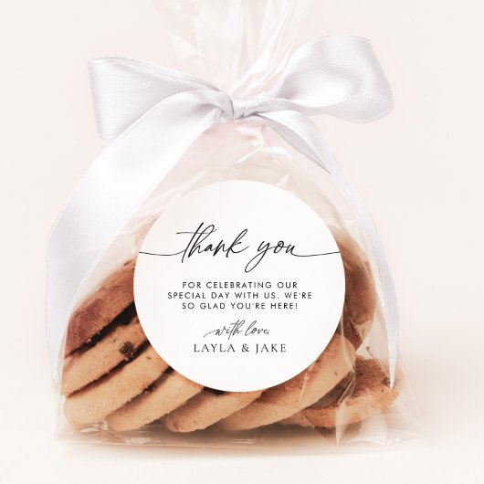 Minimalistische bruiloft dank u gunst Stickers LAY