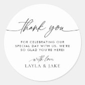 Minimalistische bruiloft dank u gunst Stickers LAY (Voorkant)
