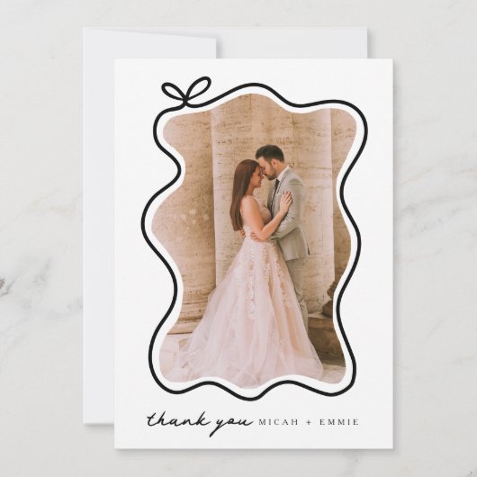 Minimalistische bruiloft dank u kaart (Voorkant)