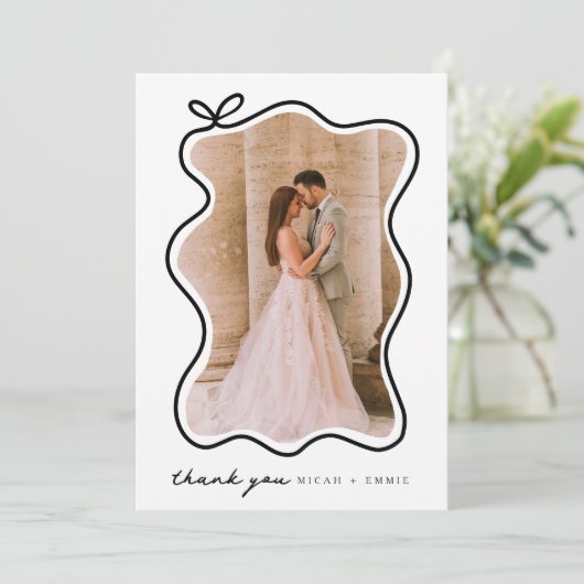 Minimalistische bruiloft dank u kaart (Staand voorkant)