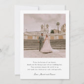 Minimalistische bruiloft dank u kaart (Achterkant)