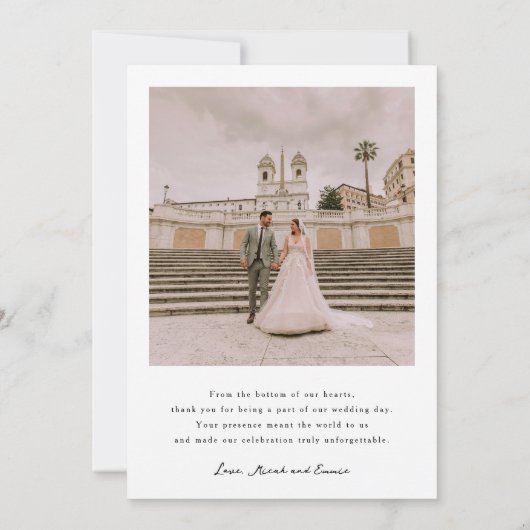 Minimalistische bruiloft dank u kaart (Achterkant)