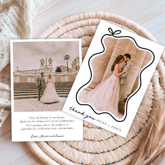 Minimalistische bruiloft dank u kaart