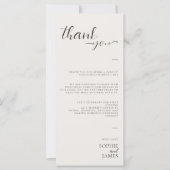 Minimalistische bruiloft dank u tafel plaats kaart (Voorkant)