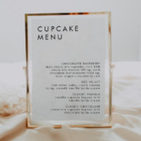 Minimalistische bruiloft Dessert Bar Cupcake Menu 