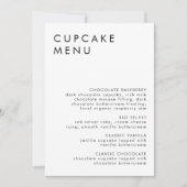 Minimalistische bruiloft Dessert Bar Cupcake Menu Kaart (Voorkant)
