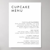 Minimalistische bruiloft Dessert Bar Cupcake Menu Poster (Voorkant)