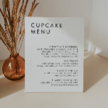 Minimalistische bruiloft Dessert Bar Cupcake Menu  Reclamebord Met Voetstuk<br><div class="desc">Dit is een moderne, elegante bruiloft cupcake menu teken met een minimalistische lay-out en een mooie, moderne lettertype. Alle kleuren zijn bewerkbaar. // Zoek "HARLOW" in de Sincerely By Nicole Zazzle winkel voor bijpassende design. * Als je dit ontwerp leuk vindt, maar het niet beschikbaar ziet voor iets dat je...</div>