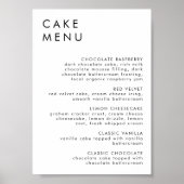 Minimalistische bruiloft dessert bar taart menu te poster (Voorkant)