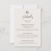 Minimalistische bruiloft Details Behuizing Kaart - (Voorkant)