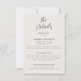 Minimalistische bruiloft Details Behuizing Kaart -