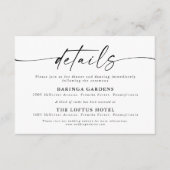 Minimalistische bruiloft details behuizing Kaart (Voorkant)