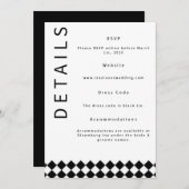 Minimalistische bruiloft details Kaart (Voorkant / Achterkant)