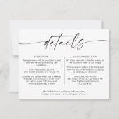 Minimalistische Bruiloft Details Kaart, Behuizing  Kaart (Voorkant)