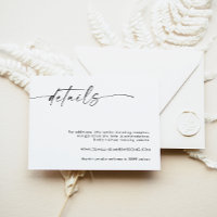 Minimalistische Bruiloft Details Kaart, Behuizing