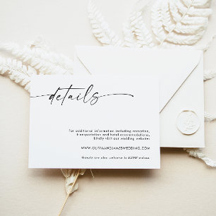 Minimalistische Bruiloft Details Kaart, Behuizing  Kaart