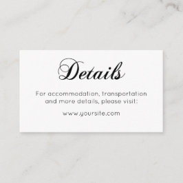 Minimalistische bruiloft details kaart Eenvoudige 
