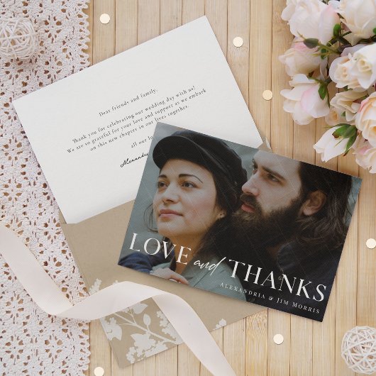 Minimalistische bruiloft | Eenvoudig en chique ont Bedankkaart