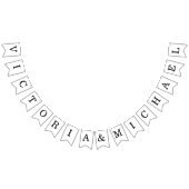 Minimalistische bruiloft eenvoudige zwart-wit name vlaggetjes (Alle)