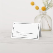 Minimalistische bruiloft | Elegant zwart-wit Plaatskaartje (Voorkant)