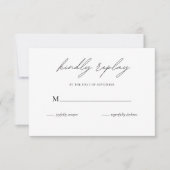 Minimalistische bruiloft Elegant Zwart & Wit RSVP Kaartje (Voorkant)