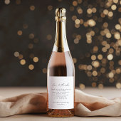 Minimalistische bruiloft Elegant Zwart & Wit Wijn Etiket