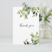 Minimalistische bruiloft Elegante Botanicals Bedankkaart (Staand voorkant)