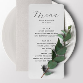 Minimalistische bruiloft | Elegante chic receptie Menu