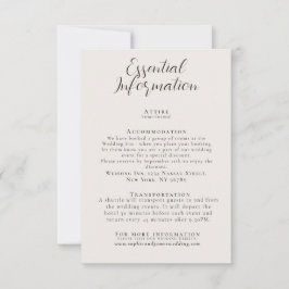 Minimalistische bruiloft Essential Info Behuizing  Kaart