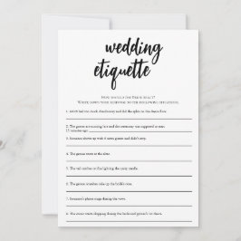 Minimalistische bruiloft etiquette Vrijgezellenfee Kaart