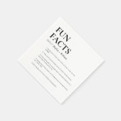 Minimalistische bruiloft feiten servet (Hoek)