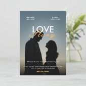 Minimalistische bruiloft film poster foto liefdesv kaart (Staand voorkant)