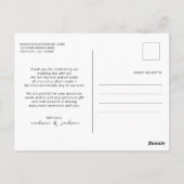 Minimalistische bruiloft Foto bedankt Post Card Briefkaart (Achterkant)