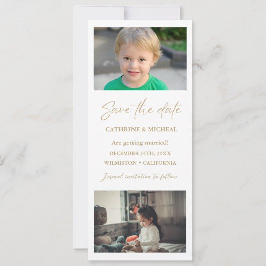 Minimalistische bruiloft foto booth strip lijst save the date (Achterkant)