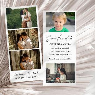 Minimalistische bruiloft foto booth strip lijst save the date